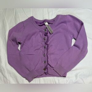 Girl XS Cherokee Lavender Ruffle Cardigan